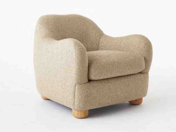cb2 bacio camel boucle lounge chair ross cassidy 1 584x438