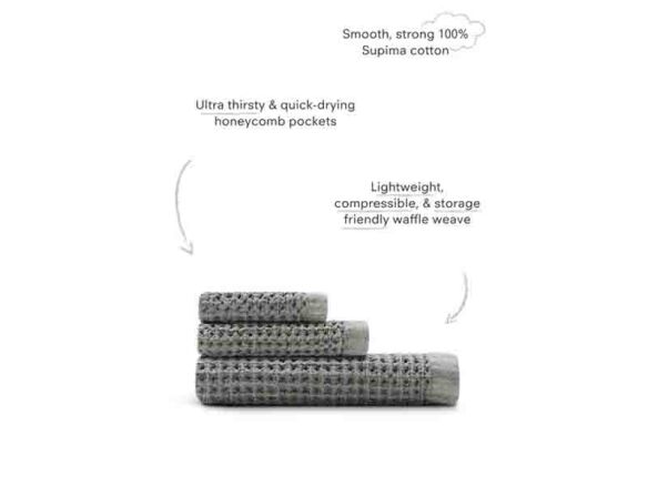waffle 3pc bath towel bundle 18